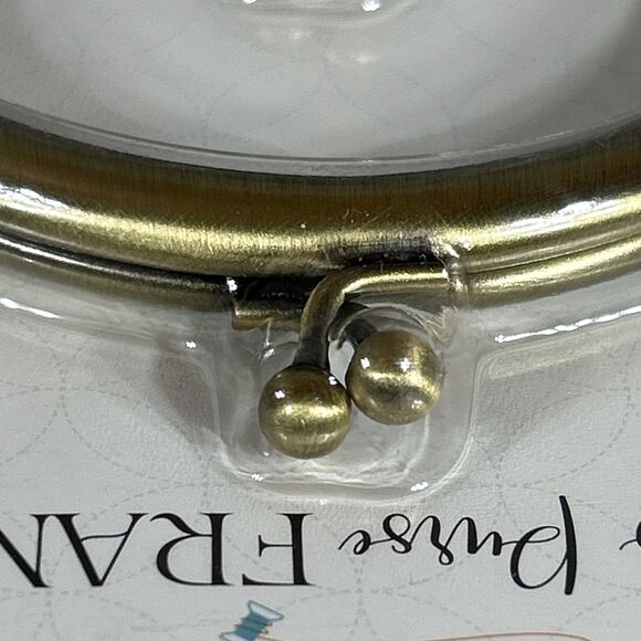 Two Metal Bag Making Curved Crescent Purse Frames Kiss Lock Clasp Vintage Brass - Picture 7 of 9